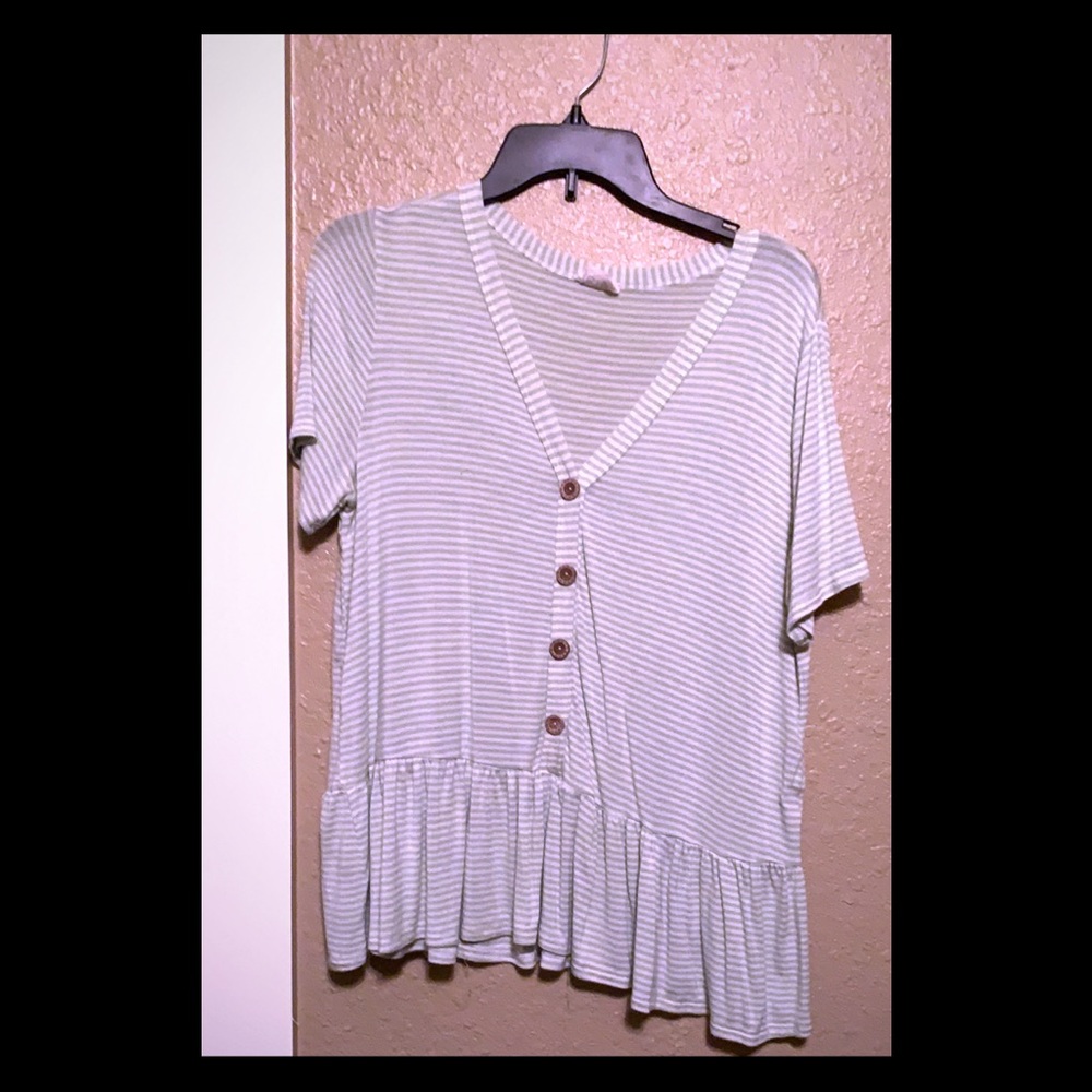 Striped Peplum Top